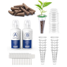 iDOO Replacement Hydroponic Growing Accessories, 12 pcs Growth Sponges, 12 pcs Basket Kit, 12 pcs label card, 12 Domes and A&B Solid Nutrient for