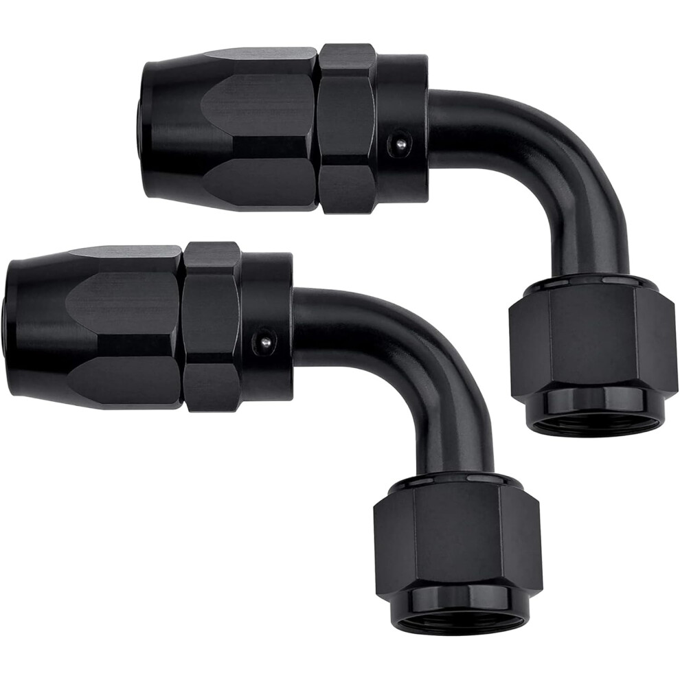 12An Hose End Fitting 90 Degree Swivel For Cpe Braided Hose 2Pcs Black 763559349449