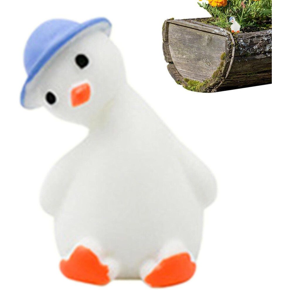 (Tilted Duck) Miniature Ducks,Resin Fairy Garden Ducks - Animal Figures, Potted Ornament, Ducklings Toy, Landscape Decorations for Indoor Outdoor