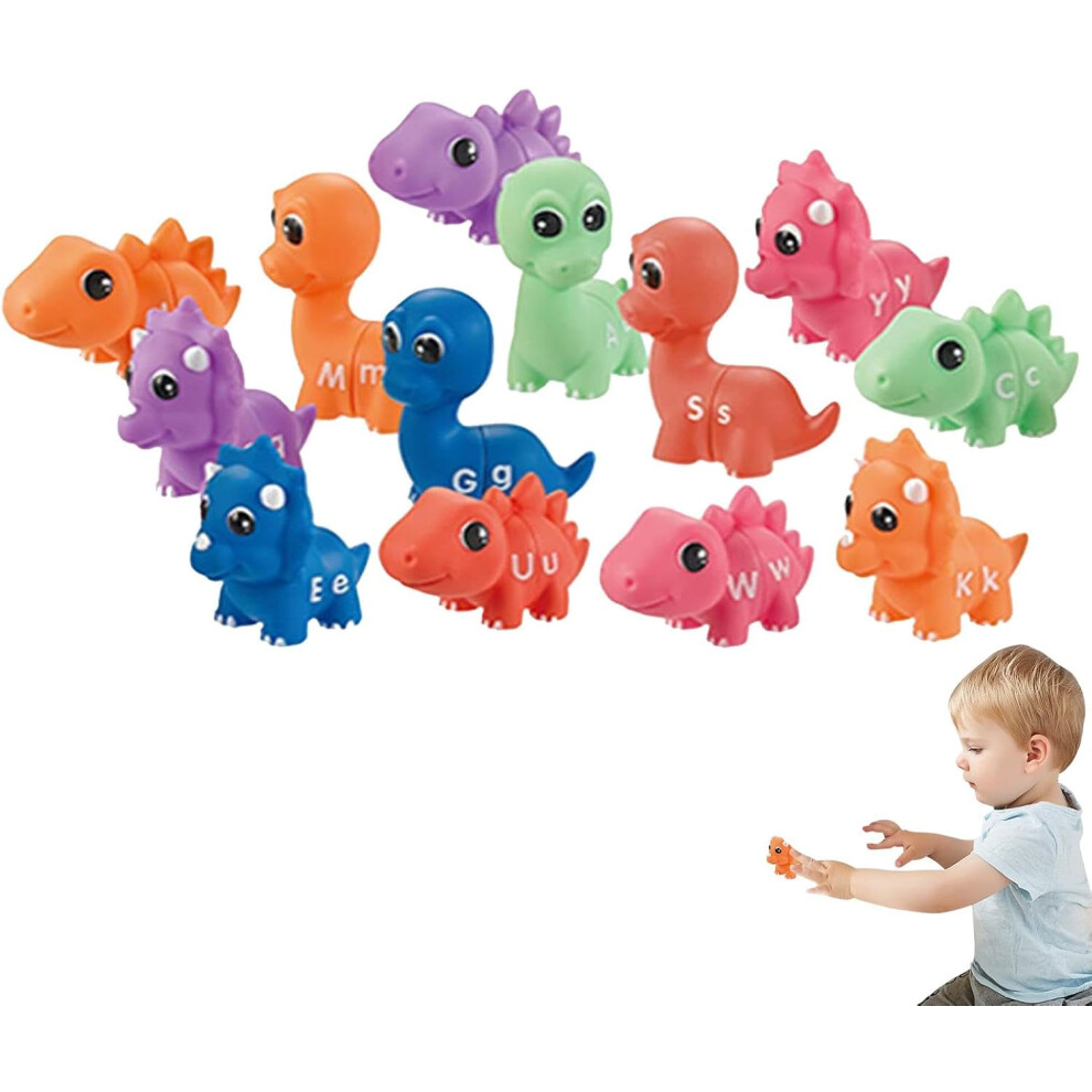 Alphabet Dinosaurs Matching Learning Toy - 26X Dinosaur Alphabet Match Game | Double-Sided Preschool Toys With Uppercase Lowercase For Classroom,