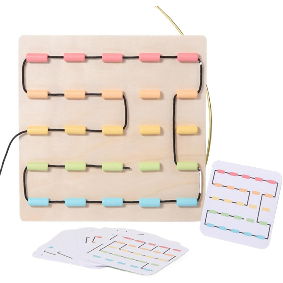 Lacing Cards for Kids Ages 3-5 | Unique Colorful Wood Lacing Board Toy - Threading Board Stringing Enlightenment, Early Childhood Education Lacing