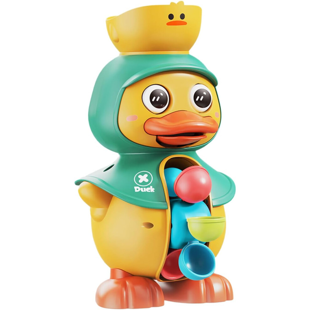 (Green) Kid Bath Toys,Toddler Rotatable Waterwheel Duck Model For Shower - Interactive Preschool Shower Toy With Strong Suction Cups For Child Girls B Green