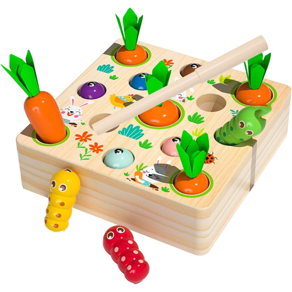 Carrot Matching Toy | Educational Baby Toy | Fun Colorful Wooden Shape Sorter for Children Boys Girls Preschool Learning