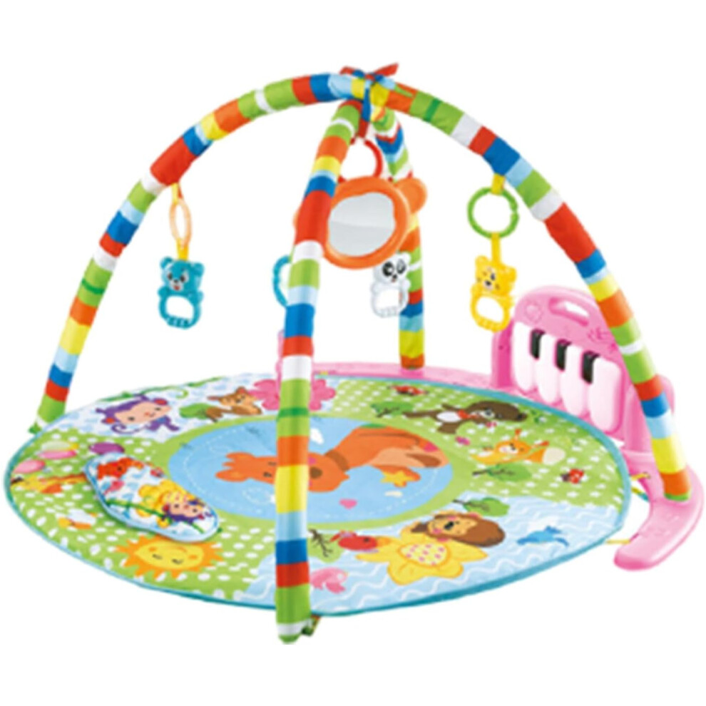 (B) Kick and Play Piano Gym | Foldable Play Piano Cartoon Gym Pad,Round Play Mat, Toddler Gym Activity Mat for Kids, Children, Family