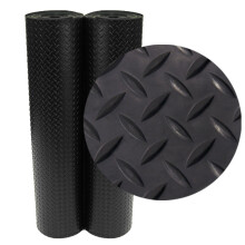 Gumowe rolki podłogowe z diamentową płytką kauczukową — rolki 3 mm x 4 stopy x 1 ft — czarne
