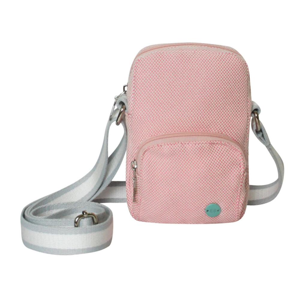 Earth Squared Unisex Pink (Pink) Canvas Phone Pouch Crossbody Bag