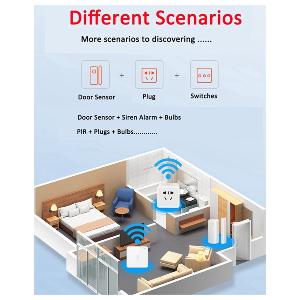 Tuya Door Magnetic Alarm, Anti-Theft Wifi App Opening Reminder Remote Alarm 4852133176017