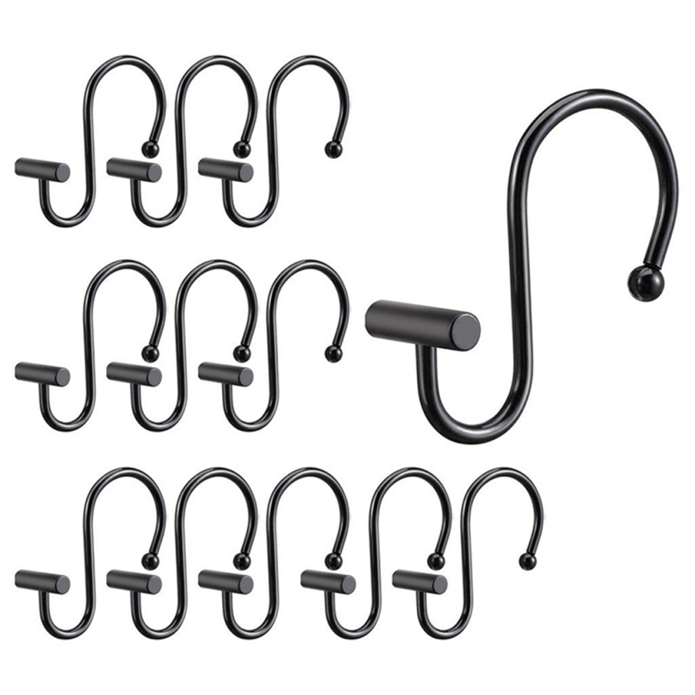 Jojomino Shower Curtain Hooks, Rust Proof Shower Curtain Rings For Bathroom,Metal Decorative Shower Curtain Hooks Hangers