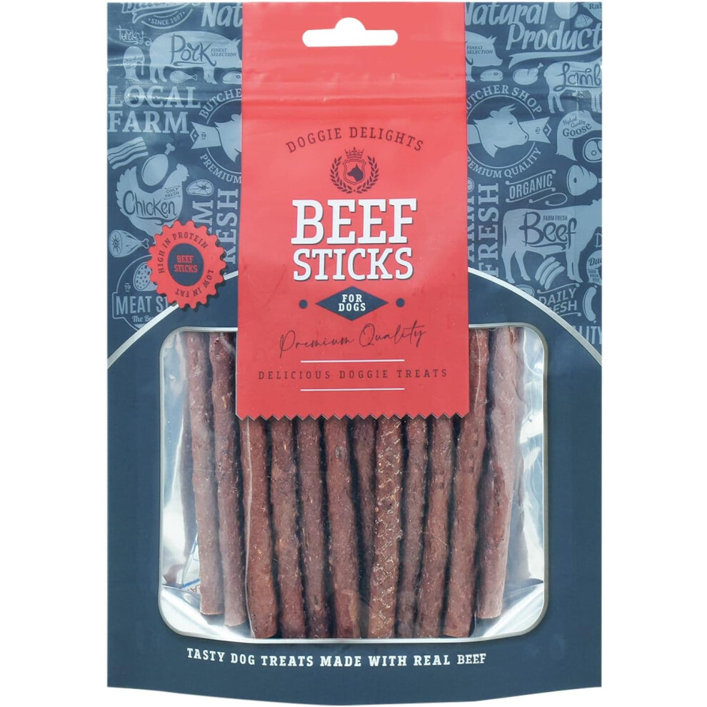 6 x Dog Treats 190g - Beef Strips Made With Real Beef