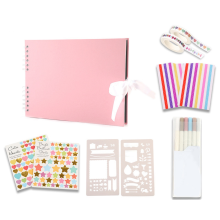Álbum de recortes DIY, 11.4 x 8.5 pulgadas, 80 páginas, grueso, para regalo de graduación, color rosa