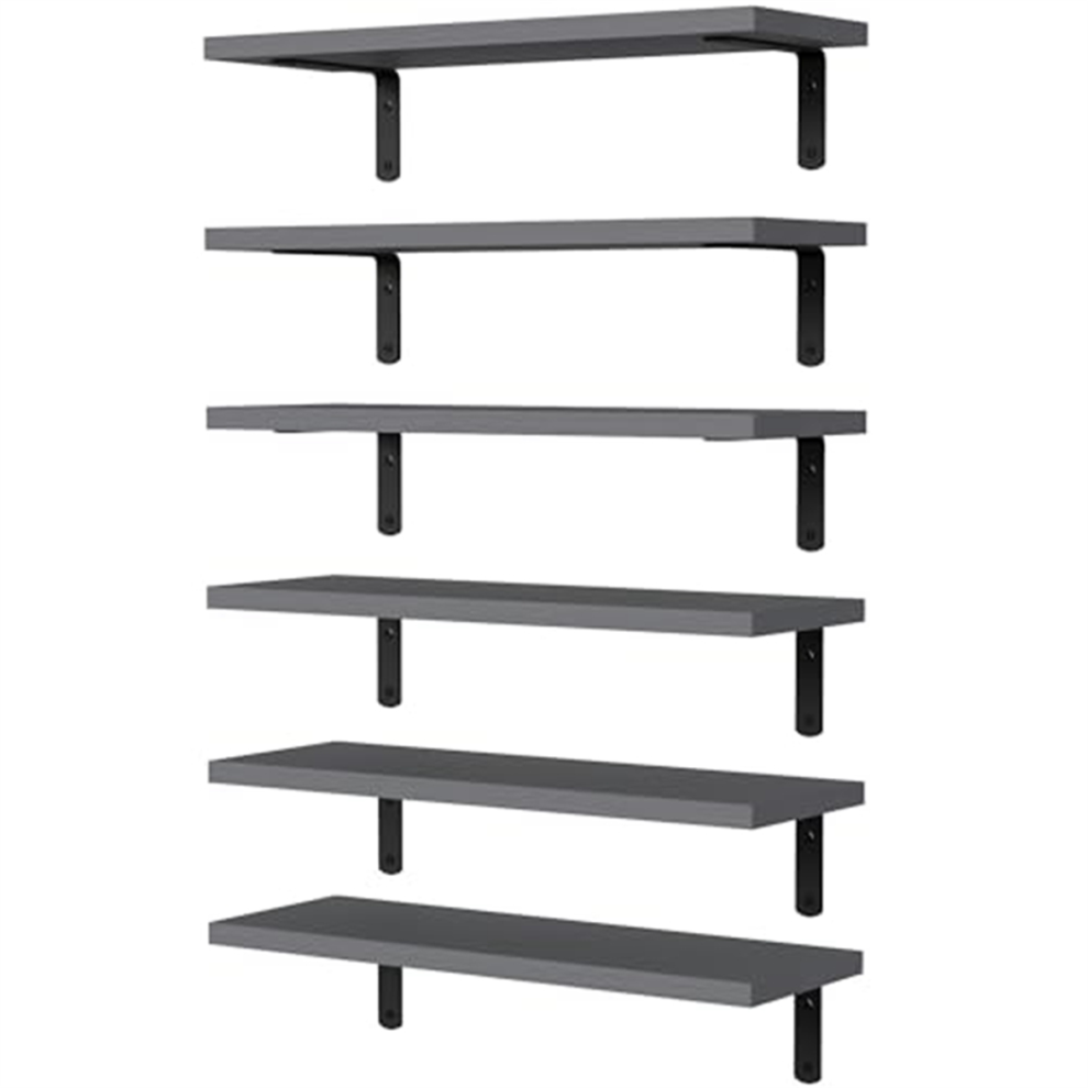 Floating Shelves,Wooden Shelves For Wall Decor, Mounted Bathroom Shelf Storage Grey 4852133182650