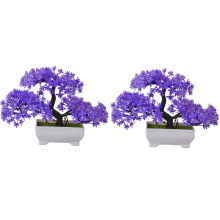 2 kpl Keinotekoinen kasvi Bonsai Muovinen pieni puuruukku Fake kasvi kukka ruukkukoristeet kodin huoneen pöytään, violetti