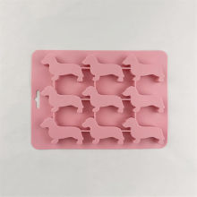 Silicone Dachshund Puppy Shaped Ice-Cube Chocolate Cookie Mold DIY Home Ice Tray,Kitchen Tools Silicone Mold,Brown