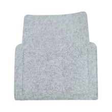Organizador de cabeceira de feltro antiderrapante, bolsa lateral para sofá, bolsa para pendurar, armazenamento para sofá, cinza claro