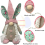 Easter Decorations, 2 Pcs Easter Gnomes Decor, Spring Gnomes Plush Swedish Tomte Elf Stuffed Doll,Easter Bunny Ornaments 3
