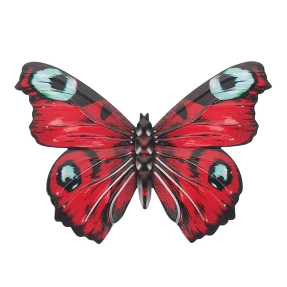 Décoration murale extérieure en forme de papillon, décoration murale en métal pour clôture, décoration murale en métal pour la maison, rouge