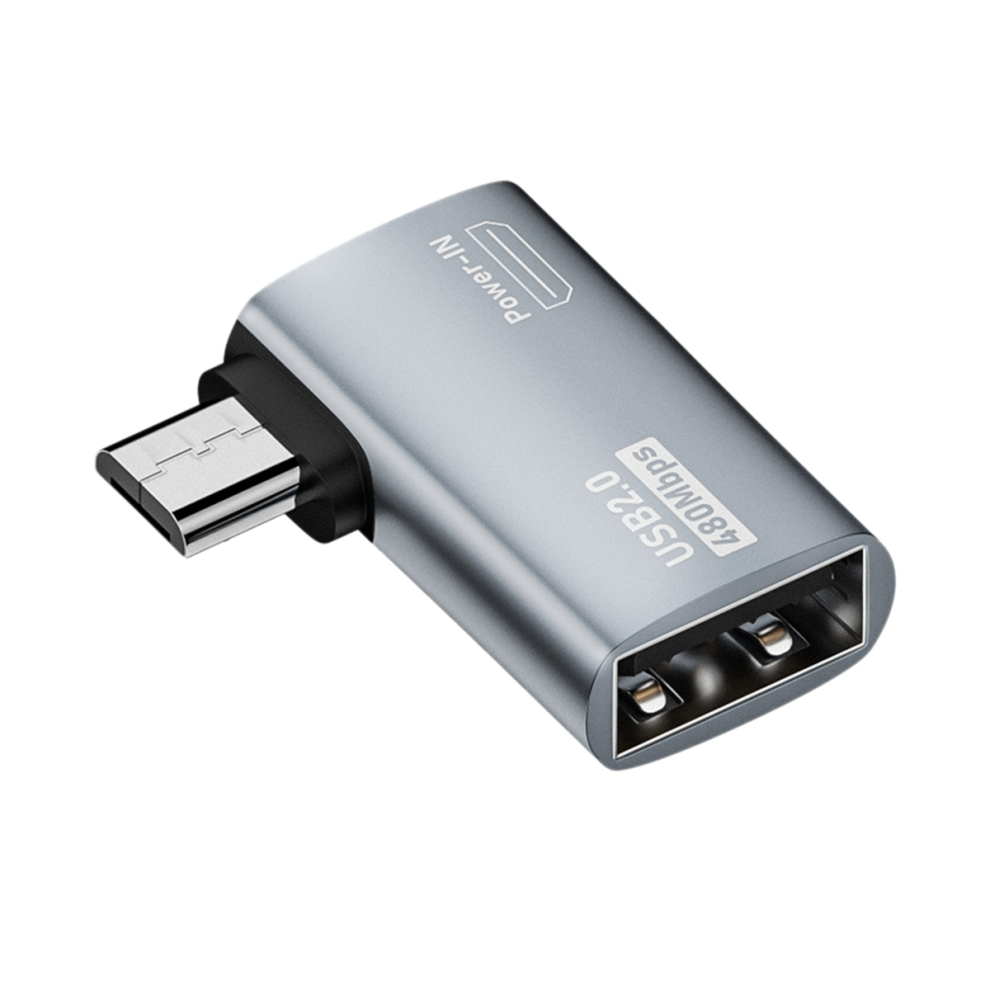 4K Otg Cable Adapter Power Supplied Micro-Usb To Usb With Angle Design. Suitable For Tablet, Tv(Left) 4852133195186