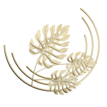 Iron Leaf Wall Hanging, Monstera Leaf Wall Ornaments Gold Wall Decoration for Bedroom Livingroom Office Decor