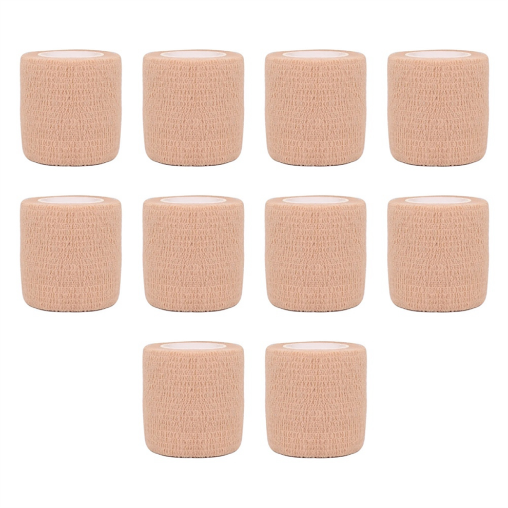 Jojomino Beige 10Pcs Colorful Sport Self-Adhesive Elastic Bandage Wrap 4.5M Elastic Band For Knee Support Pad, Fingers