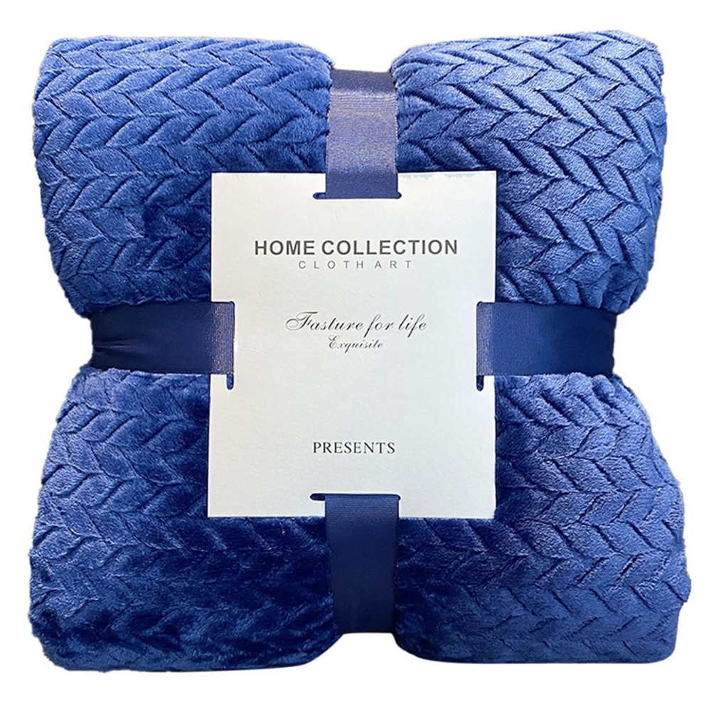 Kleine Deken Van Tarwefluweel, Nestmat, Warme Deken, Koraalfluwelen Deken, Verdikte Deken Blauw-image