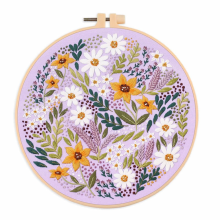 Embroidery Kit for Beginners and Embroidery Enthusiasts Includes Floral Landscape with Thread Needles,D