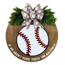 Tervetuloa kyltti etuoven sisustukseen Baseball Lover Farmhouse Decor seppele Ainutlaatuinen hauska tervetuliaisseppele rusetilla