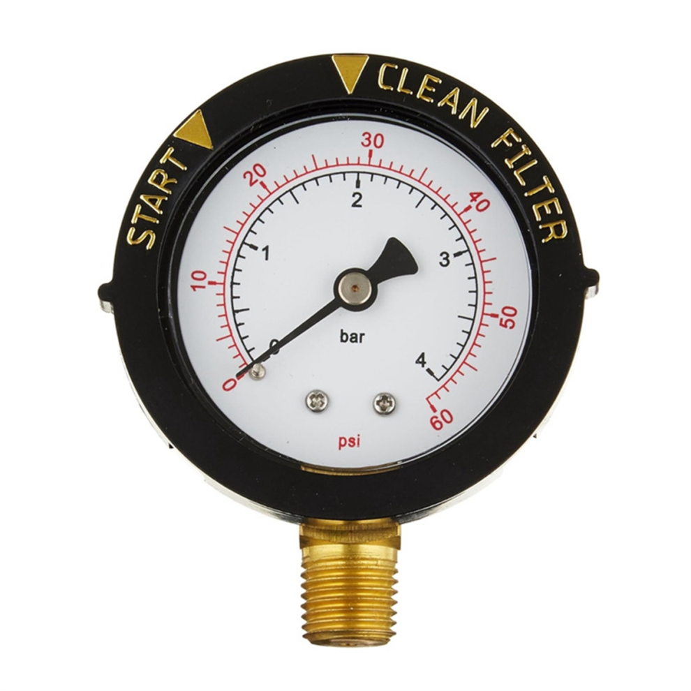 190058 Pressure Gauge 0-60 Psi,Start And Clean Filter Water With 1/4 Inch Npt Bottom Mount Swimming Pool 4852133107851