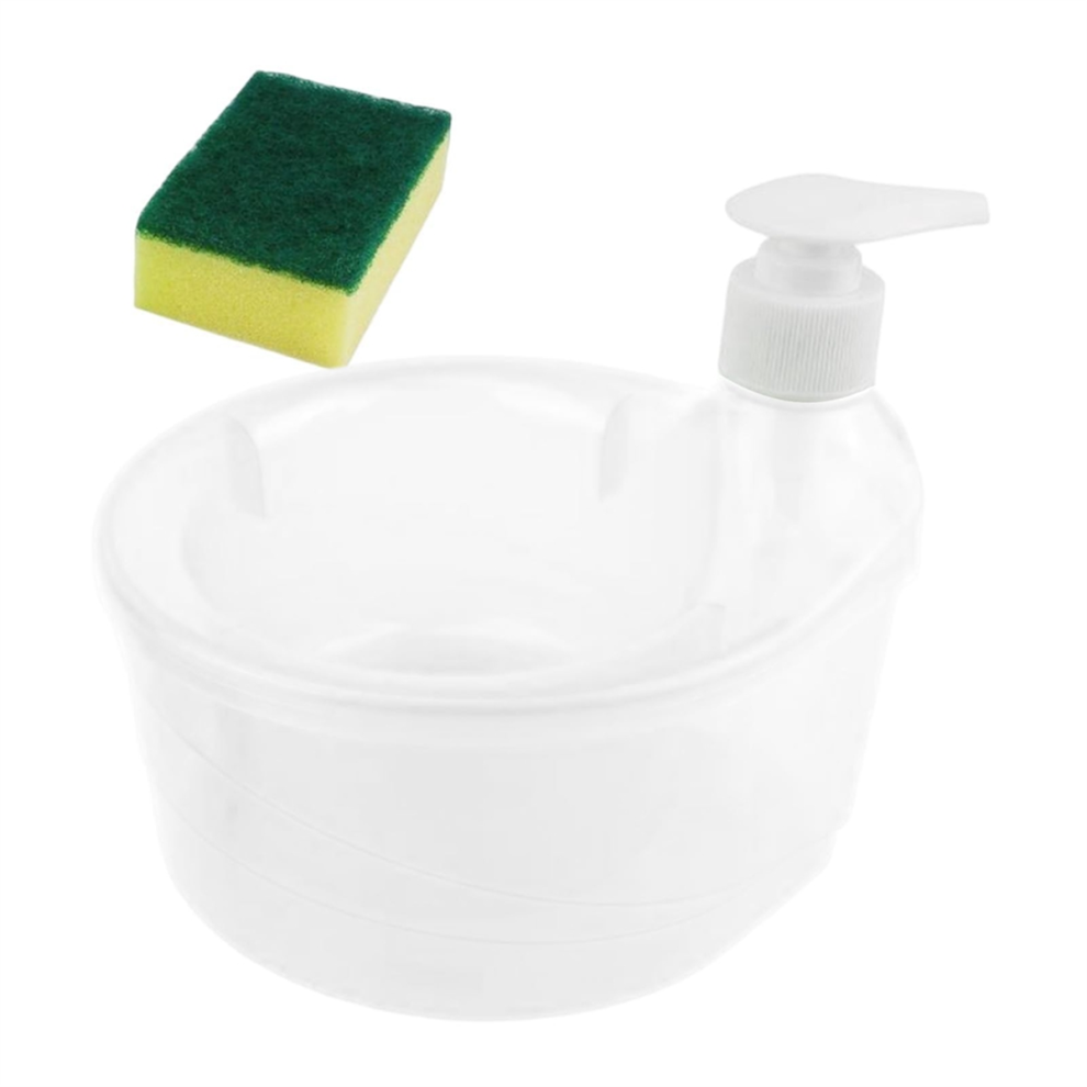 4Pcs 2-In-1 Sink Dish Washing Soap Dispenser Dish Washing Liquid Soap Dispenser With Sponge Holder Organizer 4852133114552