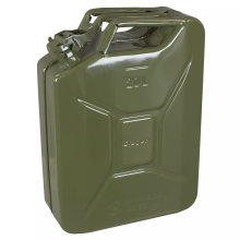 SEALEY JERRY CAN FUEL 20 LITRE 20L METAL PETROL DIESEL 20L ARMY CONTAINER JCY20G