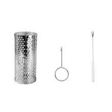 Offener Grill Rollgrillkorb BBQ Net Tube Grillkorb Gitter Offener BBQ-Grill für Reisen Camping Picknick Klein