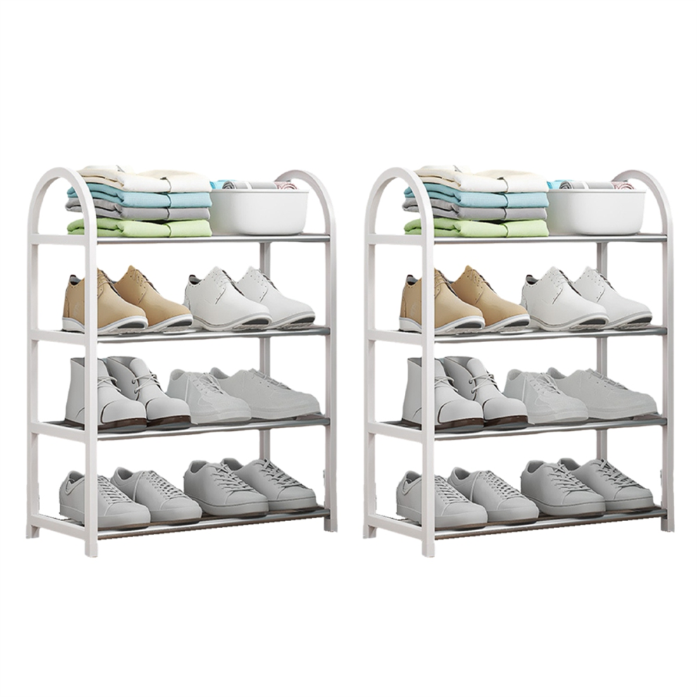 Shoe Rack, Cabinet for Entrance and Front Door 4 Tier Cabinet, Easy to Install,White