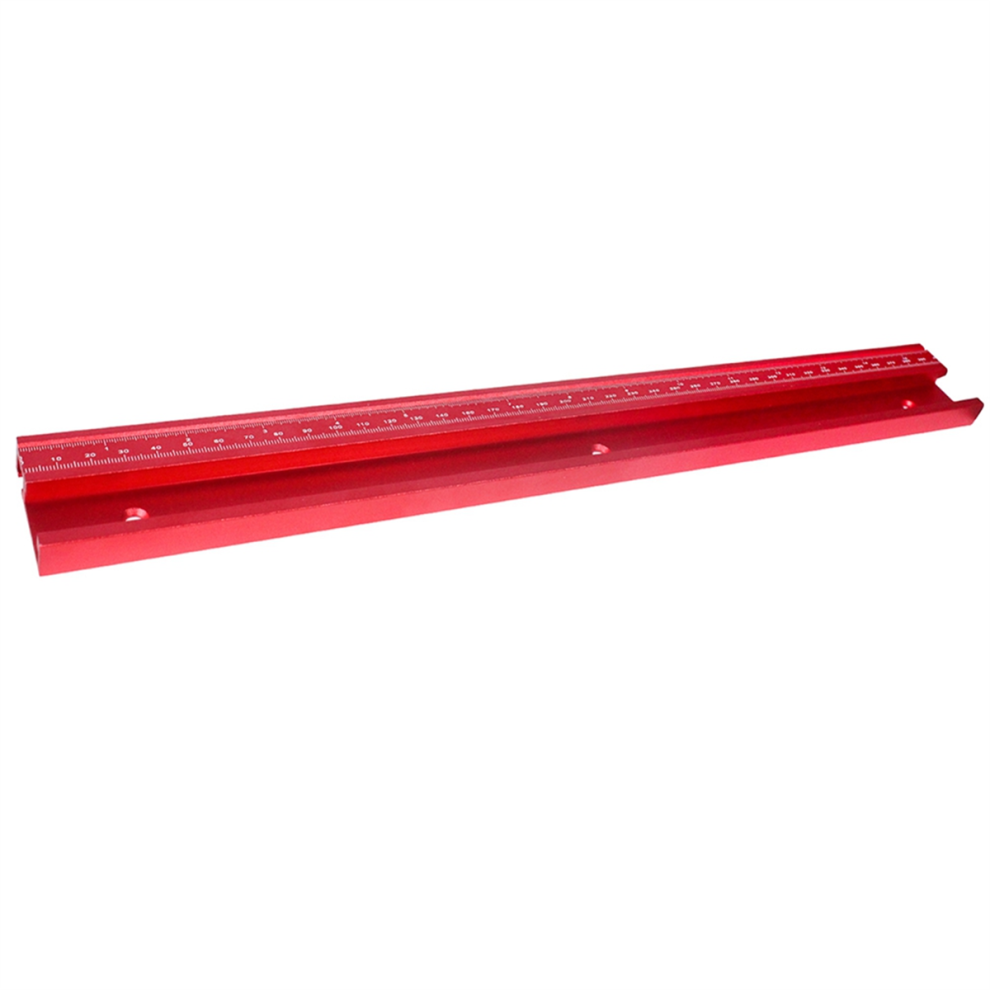 Goulotte en T 45 avec échelle mm/pouce, rail en T rouge en alliage, rainure à onglet 40 cm, table de scie à bois, établi, outils de bricolage