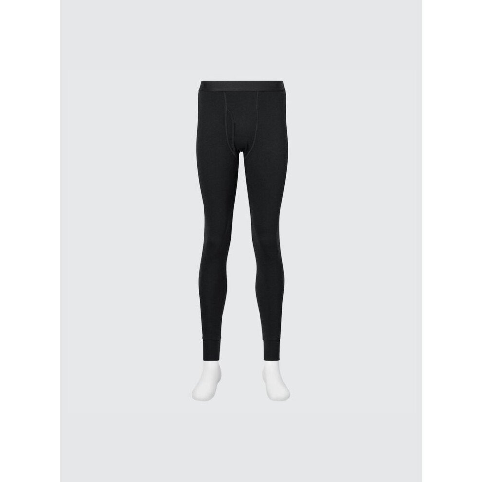 (09 BLACK/XL) Uniqlo Japan Heattech Cotton Tights  Extremely Warm  Open Front