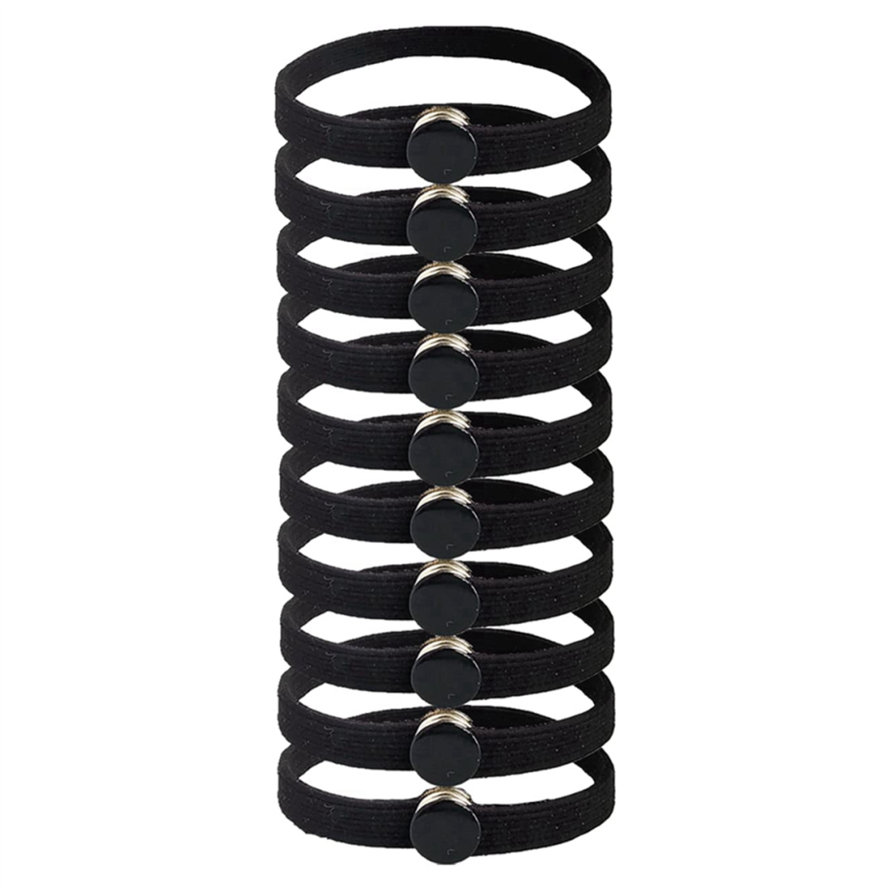 Jojomino 10-Pack Elastic Snap Hair Ties For Thick/Curly Hair - Connectable Nylon & Spandex Bands, Adjustable Ponytail, Braids, Afro Puff