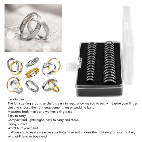 Ring Sizer Tool,Ring Gauges Finger Sizer Measuring Ring Tool 33 Pcs Ring Sizer Measuring Tool Inox Sizer Ring Sizer 2