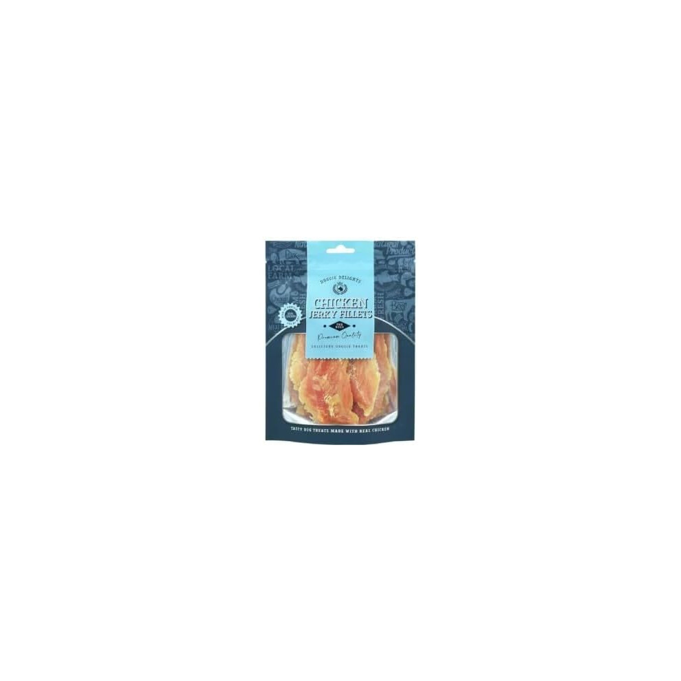 Dog Treats 160g - Chicken Jerky Fillets For Dogs (Pack Of 2)