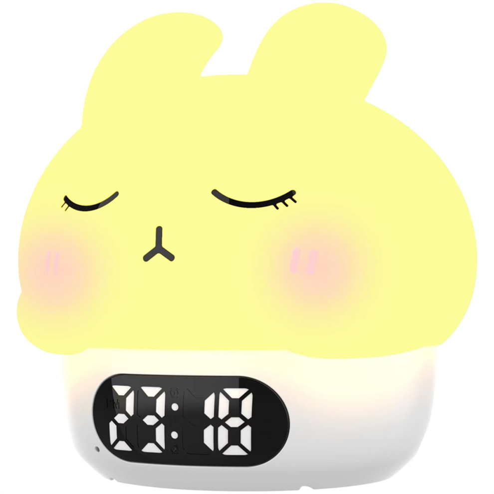 Alarm Clock Night Ligh, Rabbit Silicone Pat With Alarm Clocks, For Boys Girls Children Birthday Gift Light Jojomino