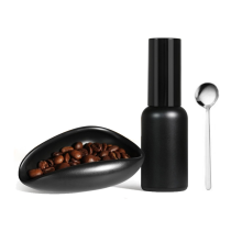 Coffee Bean Dosing Cup and Sprays Bottle Set Ceramic Coffee Container for Vessel Espressoy with 30ml Sprayer Black