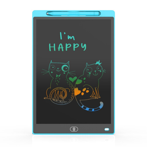 Quadro de desenho infantil de 12 polegadas, quadro de escrita LCD, quadro negro eletrônico LCD, quadro de escrita pintado à mão (colorido) E 1