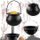 12 kpl minimusta pata kahvalla Halloween Witch Pot makeispidike varten 6