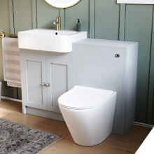 Nes Home Matte Grey 1100mm Traditional Vanity Basin WC Unit & Toilet Unit
