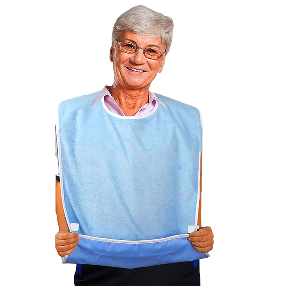 Jojomino Adult Bib Dining Apron With Pockets Reusable Elderly Eating Protection Aid Unisex