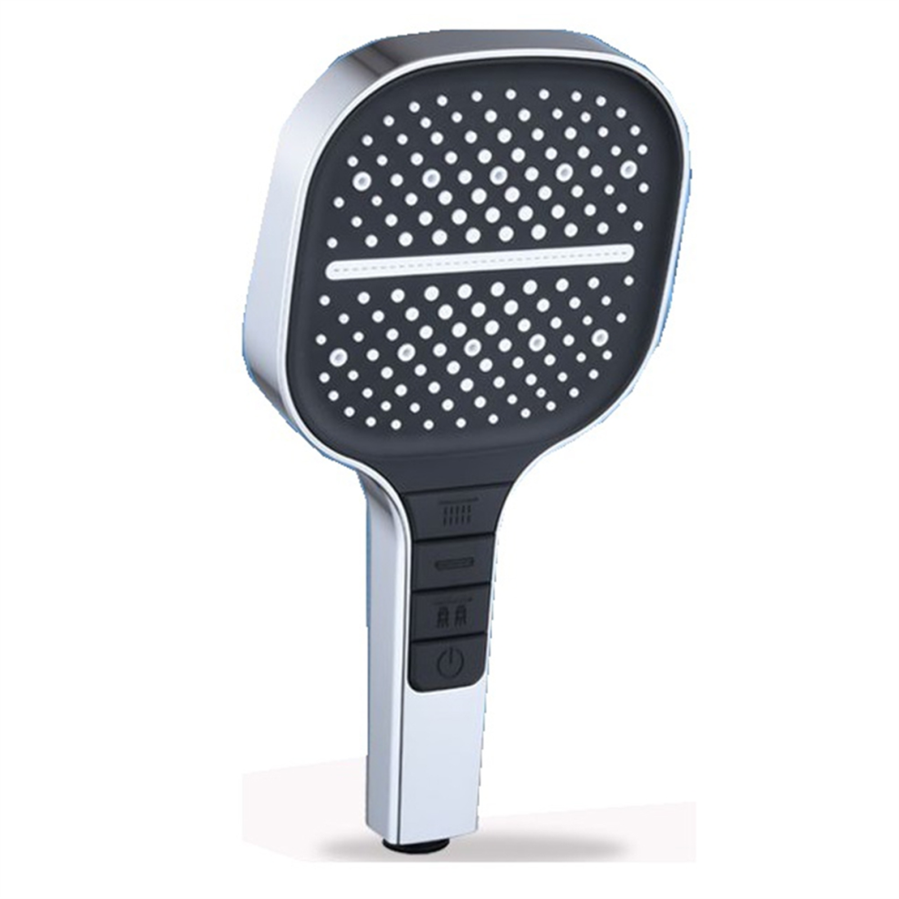 Large Nozzle 7 Modes Adjustable High-Pressure Water-Saving Mixing for Toilet Fittings Silver&Black