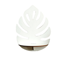 White Leaf Floating Wall Frame Display Wooden Plant Flowerpot Tray Storage Rack Girl'S Room Wall Decoration Gift