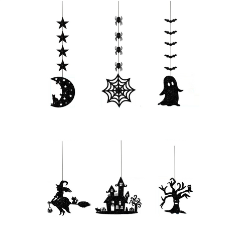 Hanging Banners on Halloween Scary Spider Witch Ghost Bat Pendant Ornament Kuaile Halloween Housing Decoration on OnBuy