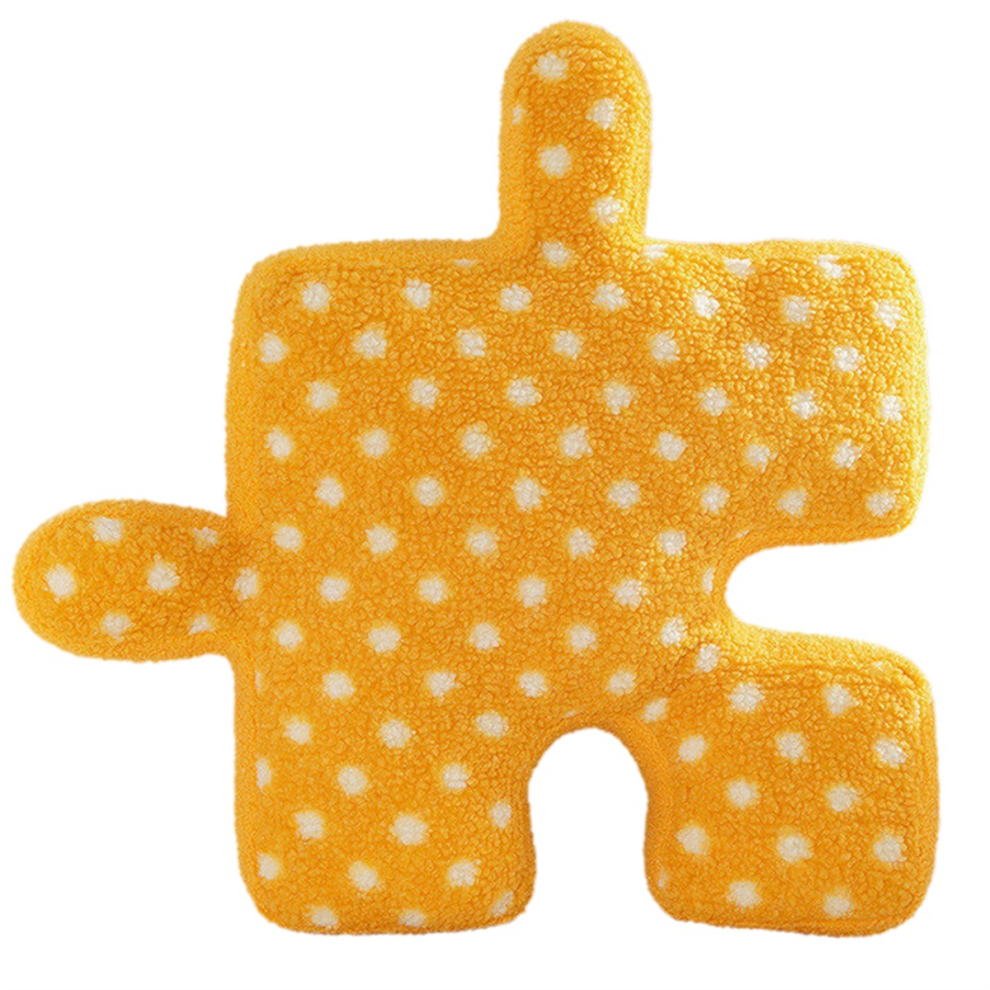 Coussins puzzle irréguliers, coussins à pois, coussins en peluche pour jeux, décorations de canapé-lit orange