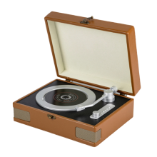 CD-Plattenspieler im Vintage-Koffer mit Bluetooth 5.3 Hi-Fi-Lautsprechern, Fernbedienung, Geschenk für Musikliebhaber, Braun