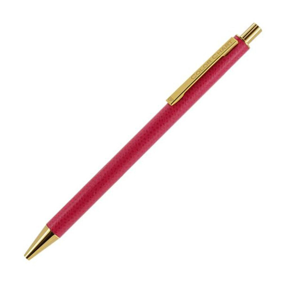 (75 PEONY BOUQUET) Color Chart Leather Wrapped Ballpoint Pen