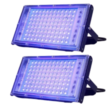 2 peças de luz negra UVA 220V-240V, luz negra à prova d'água IP65, para iluminação de palco com luz negra, pintura corporal 100W
