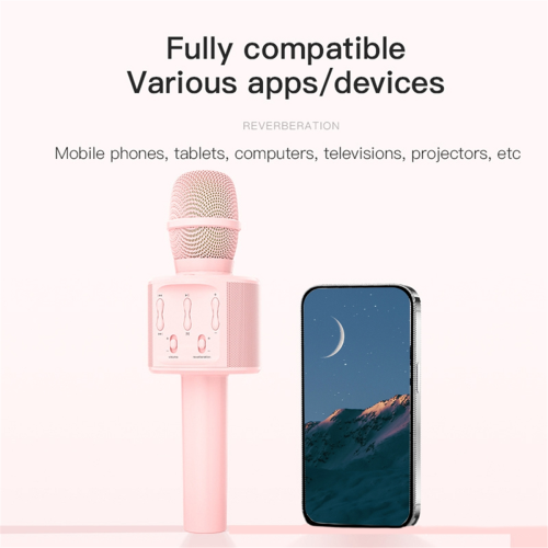 Bluetooth Wireless Home Mic Ktv Player για παιδιά με Magic Sound Αξεσουάρ φωτός LED Ασύρματο ήχο Ροζ 2